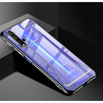 Силиконовый глянцевый полупрозрачный чехол с усиленными углами с текстурным покрытием Металлик для Huawei Honor 20/Nova 5T