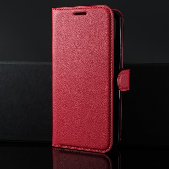 Чехол портмоне подставка для Huawei Honor 8X с магнитной защелкой и отделениями для карт Красный