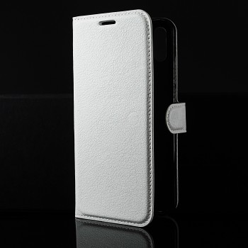 Чехол портмоне подставка для Huawei Honor 8X с магнитной защелкой и отделениями для карт Белый