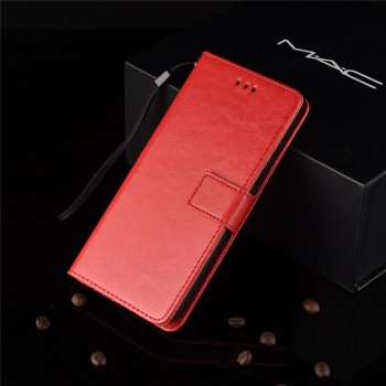 Глянцевый водоотталкивающий чехол портмоне подставка для Xiaomi RedMi 7A с магнитной защелкой и отделениями для карт Красный