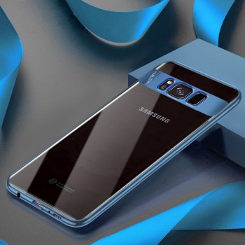 Силиконовый матовый полупрозрачный чехол для Samsung Galaxy S8 Синий