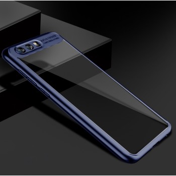 Силиконовый глянцевый полупрозрачный чехол для Huawei Honor 9 Синий