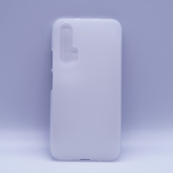 Силиконовый матовый полупрозрачный чехол для Huawei Honor 20 Pro  Белый