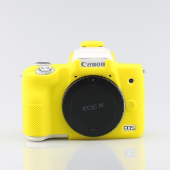 Силиконовый матовый нескользящий чехол для Canon EOS M50 Желтый
