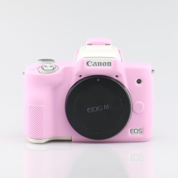 Силиконовый матовый нескользящий чехол для Canon EOS M50 Розовый