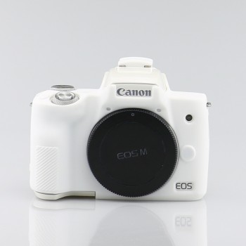 Силиконовый матовый нескользящий чехол для Canon EOS M50 Белый