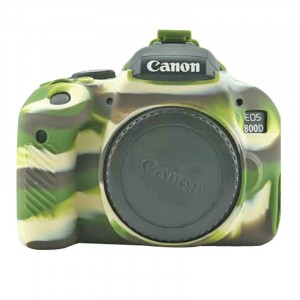 Силиконовый матовый нескользящий чехол с текстурой Камуфляж для Canon EOS 800D