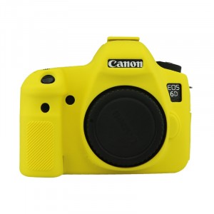 Силиконовый матовый нескользящий чехол для Canon EOS 6D Желтый