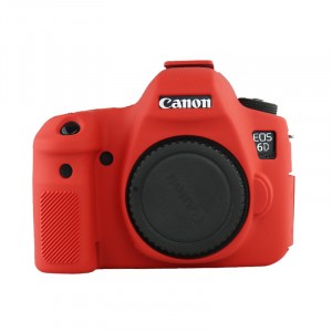 Силиконовый матовый нескользящий чехол для Canon EOS 6D Красный