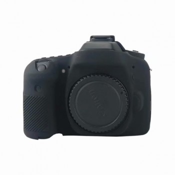 Силиконовый матовый нескользящий чехол для Canon EOS 80D Черный