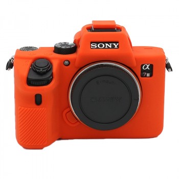 Силиконовый матовый нескользящий чехол для Sony A7 III/A7R III/A9 Оранжевый