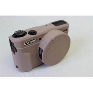 Силиконовый матовый нескользящий чехол с защитой объектива для Canon PowerShot G7 X Mark II Серый
