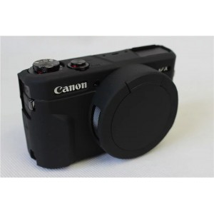 Силиконовый матовый нескользящий чехол с защитой объектива для Canon PowerShot G7 X Mark II Черный
