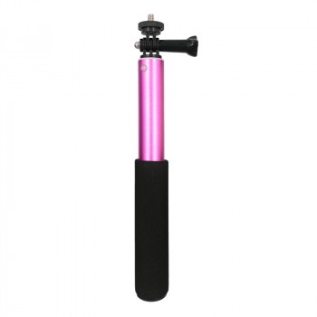 Телескопический (25-90см) легкий алюминиевый монопод с прорезиненной ручкой для экшн-камер GoPro/Xiaomi/DJI/Sony/Insta360 Пурпурный