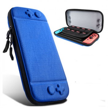 Противоударный футляр повышенной жесткости с тканевым покрытием и отсеками для картриджей для Nintendo Switch Синий