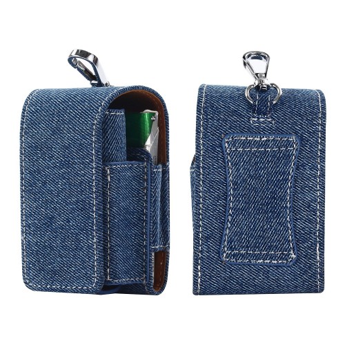 Двухкомпонентный чехол текстура Джинса на магните c доступом к зарядному разъему, крепежным карабином и отсеком для стиков для GLO Голубой - купить в интернет-магазине 100gadgets