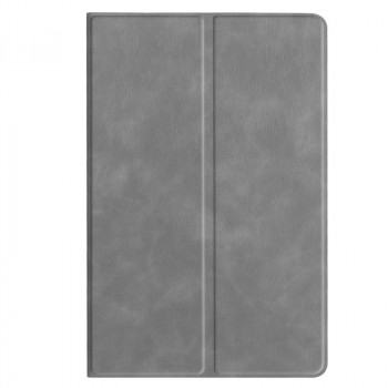Винтажный чехол книжка подставка на непрозрачной силиконовой основе для Samsung Galaxy Tab S6  Серый
