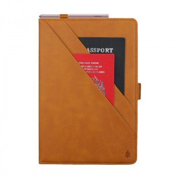 Чехол книжка подставка на непрозрачной силиконовой основе с крепежом для стилуса, магнитной защелкой и отсеком для карт для Samsung Galaxy Tab S6  Бежевый