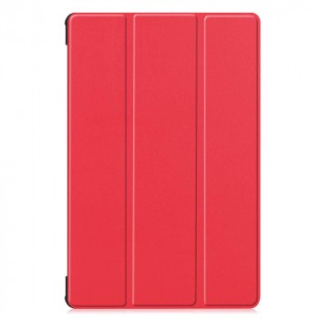 Сегментарный чехол книжка подставка на непрозрачной поликарбонатной основе для Samsung Galaxy Tab S6 Красный