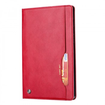 Чехол книжка подставка на непрозрачной силиконовой основе с внешним карманом и отсеком для карт для Samsung Galaxy Tab S6 Красный
