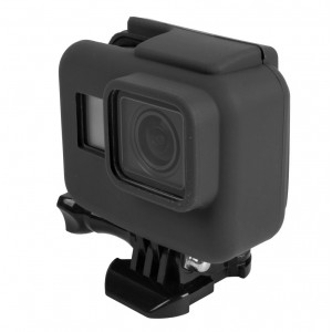 Силиконовый матовый противоударный чехол на рамку для экшн-камер GoPro 6/7 Black Черный