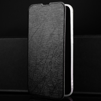 Чехол флип подставка текстура Линии на силиконовой основе для Huawei P Smart (2019)/Honor 10 Lite Черный