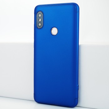 Трехкомпонентный сборный матовый пластиковый чехол для Xiaomi RedMi Note 5/Pro Синий