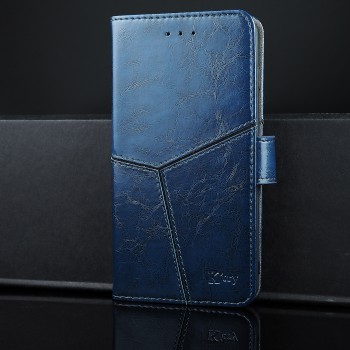 Чехол портмоне подставка текстура Линии на силиконовой основе с отсеком для карт на магнитной защелке для Samsung Galaxy S10 Синий