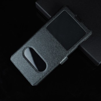 Чехол флип подставка для Samsung Galaxy S10 с окном вызова и полосой свайпа Черный