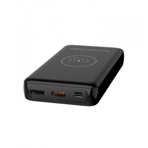 Портативное зарядное устройство 20000mAh с 3-я разъемами (2 USB, 1 Type C), поддержкой быстрых зарядок QC3.0 и PD 18Вт, LED-индикацией заряда и функцией беспроводной зарядки Qi (10Вт)