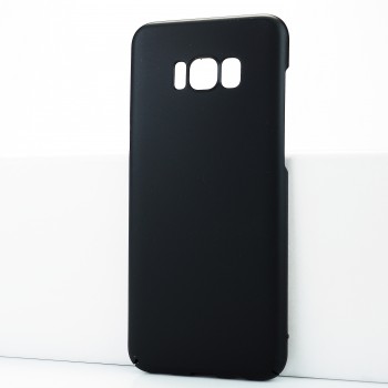 Пластиковый непрозрачный матовый чехол с улучшенной защитой элементов корпуса для Samsung Galaxy S8 Plus Черный