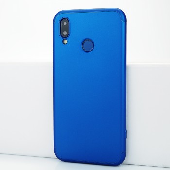 Трехкомпонентный сборный матовый пластиковый чехол для Huawei P20 Lite Синий
