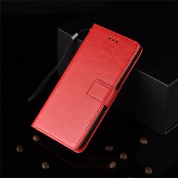 Глянцевый водоотталкивающий чехол портмоне подставка для Xiaomi RedMi Note 8 с магнитной защелкой и отделениями для карт Красный