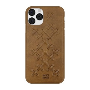 Кожаный чехол накладка (премиум нат. кожа) плетеная Кожа для Iphone 11 Pro Коричневый
