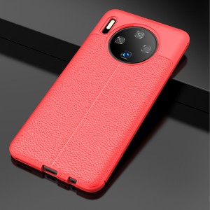 Чехол задняя накладка для Huawei Mate 30 с текстурой кожи Красный