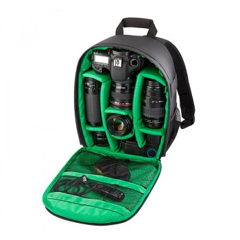 Сумка-рюкзак (27x15x34см) для фотоаппарата и аксессуаров  Зеленый