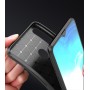 Силиконовый матовый непрозрачный чехол с текстурным покрытием Карбон для Samsung Galaxy A20s , цвет Бордовый