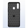 Силиконовый матовый непрозрачный чехол с текстурным покрытием Металлик для Samsung Galaxy A20s , цвет Черный