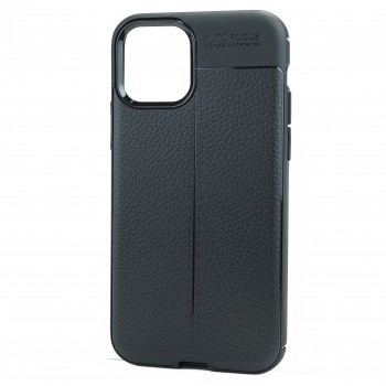 Чехол задняя накладка для Iphone 11 с текстурой кожи Черный