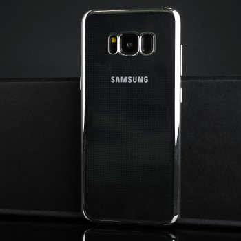Силиконовый глянцевый полупрозрачный чехол Металлик для Samsung Galaxy S8 Белый