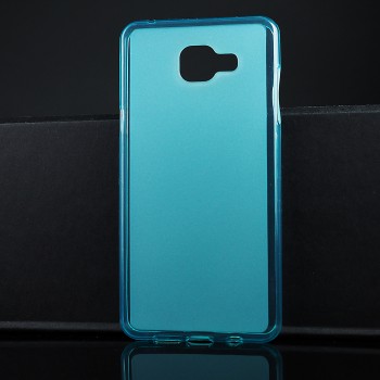 Силиконовый матовый полупрозрачный чехол для Samsung Galaxy A5 (2016) Голубой