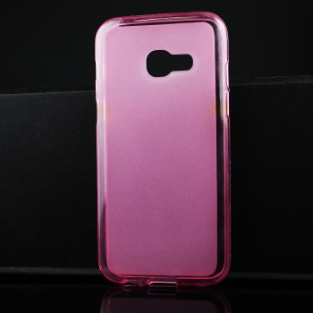 Силиконовый матовый полупрозрачный чехол для Samsung Galaxy A3 (2017) Розовый