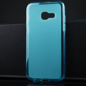 Силиконовый матовый полупрозрачный чехол для Samsung Galaxy A3 (2017) Голубой