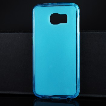 Силиконовый матовый полупрозрачный чехол для Samsung Galaxy S6 Голубой