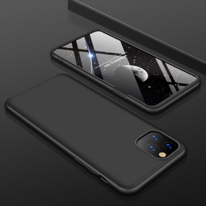 Двухкомпонентный сборный пластиковый матовый чехол для Iphone 11 Pro  Черный