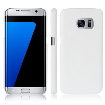 Чехол задняя накладка для Samsung Galaxy S7 с текстурой кожи Белый