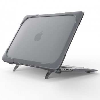 Противоударный двухкомпонентный чехол накладка со складными ножками для MacBook Air 13.3 (A1932/A2179) Серый