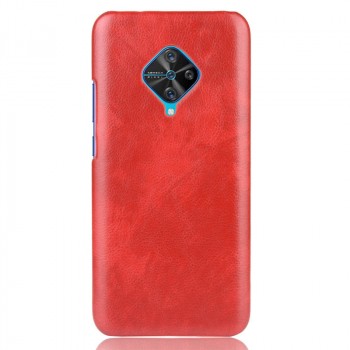 Чехол задняя накладка для Vivo V17 с текстурой кожи Красный