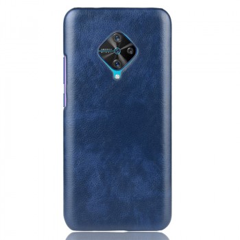 Чехол задняя накладка для Vivo V17 с текстурой кожи Синий