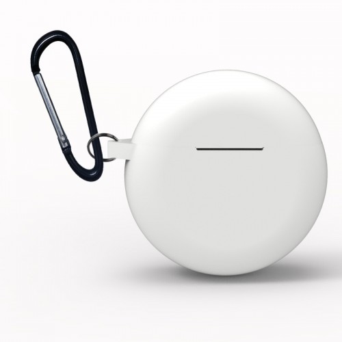 Силиконовый матовый противоударный чехол с карабином для Huawei FreeBuds 3, цвет Белый